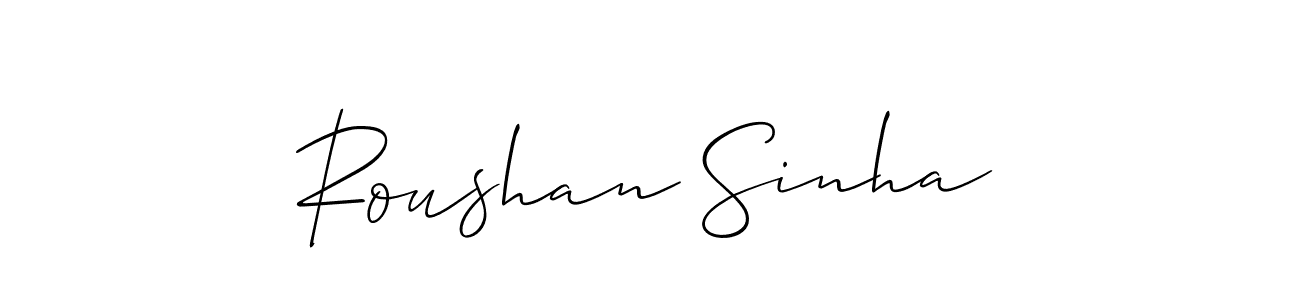 The best way (Allison_Script) to make a short signature is to pick only two or three words in your name. The name Roushan Sinha include a total of six letters. For converting this name. Roushan Sinha signature style 2 images and pictures png