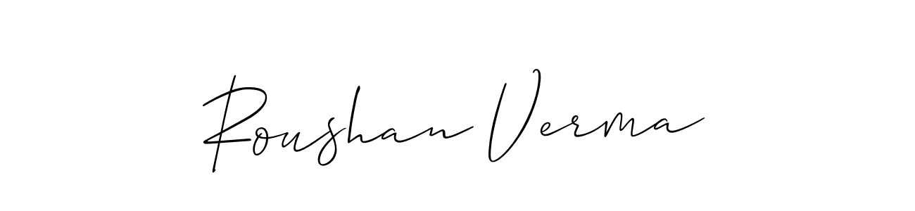 Roushan Verma stylish signature style. Best Handwritten Sign (Allison_Script) for my name. Handwritten Signature Collection Ideas for my name Roushan Verma. Roushan Verma signature style 2 images and pictures png