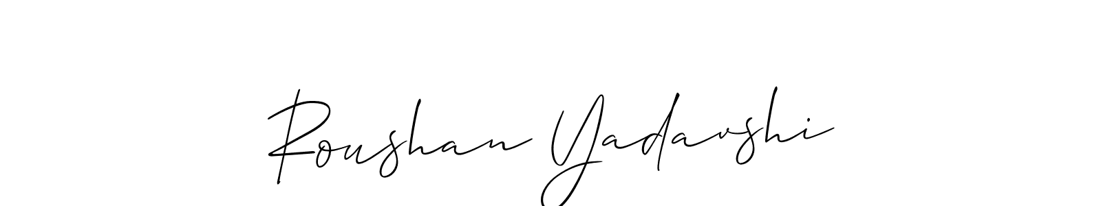 How to Draw Roushan Yadavshi signature style? Allison_Script is a latest design signature styles for name Roushan Yadavshi. Roushan Yadavshi signature style 2 images and pictures png