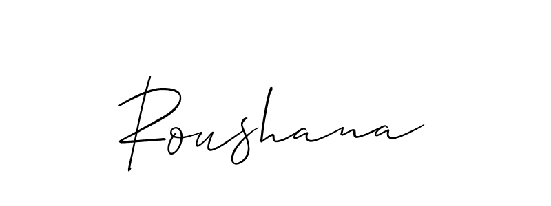 Allison_Script is a professional signature style that is perfect for those who want to add a touch of class to their signature. It is also a great choice for those who want to make their signature more unique. Get Roushana name to fancy signature for free. Roushana signature style 2 images and pictures png
