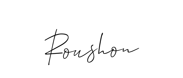 You can use this online signature creator to create a handwritten signature for the name Roushon. This is the best online autograph maker. Roushon signature style 2 images and pictures png
