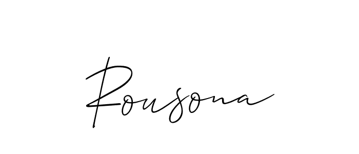 Rousona stylish signature style. Best Handwritten Sign (Allison_Script) for my name. Handwritten Signature Collection Ideas for my name Rousona. Rousona signature style 2 images and pictures png