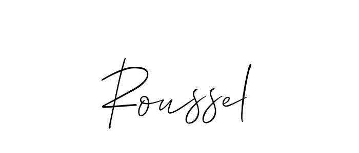 You should practise on your own different ways (Allison_Script) to write your name (Roussel) in signature. don't let someone else do it for you. Roussel signature style 2 images and pictures png