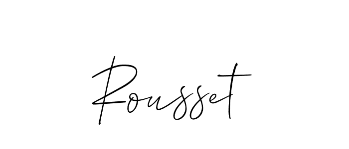 The best way (Allison_Script) to make a short signature is to pick only two or three words in your name. The name Rousset include a total of six letters. For converting this name. Rousset signature style 2 images and pictures png