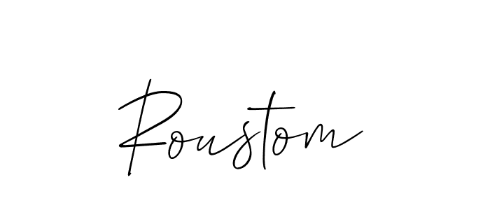 Also we have Roustom name is the best signature style. Create professional handwritten signature collection using Allison_Script autograph style. Roustom signature style 2 images and pictures png