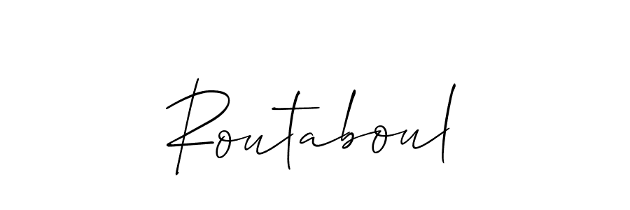 if you are searching for the best signature style for your name Routaboul. so please give up your signature search. here we have designed multiple signature styles  using Allison_Script. Routaboul signature style 2 images and pictures png