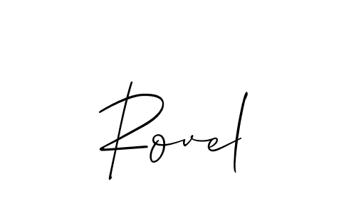 How to make Rovel name signature. Use Allison_Script style for creating short signs online. This is the latest handwritten sign. Rovel signature style 2 images and pictures png