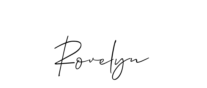 How to Draw Rovelyn signature style? Allison_Script is a latest design signature styles for name Rovelyn. Rovelyn signature style 2 images and pictures png