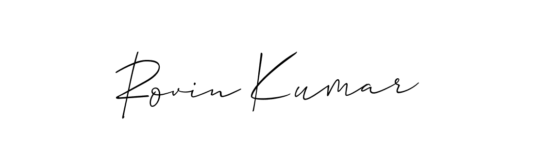Use a signature maker to create a handwritten signature online. With this signature software, you can design (Allison_Script) your own signature for name Rovin Kumar. Rovin Kumar signature style 2 images and pictures png