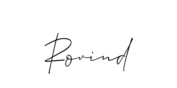 The best way (Allison_Script) to make a short signature is to pick only two or three words in your name. The name Rovind include a total of six letters. For converting this name. Rovind signature style 2 images and pictures png