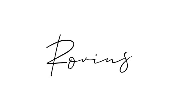 Rovins stylish signature style. Best Handwritten Sign (Allison_Script) for my name. Handwritten Signature Collection Ideas for my name Rovins. Rovins signature style 2 images and pictures png