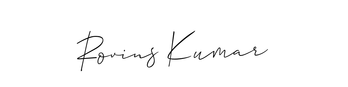 Use a signature maker to create a handwritten signature online. With this signature software, you can design (Allison_Script) your own signature for name Rovins Kumar. Rovins Kumar signature style 2 images and pictures png