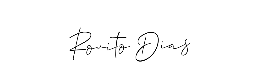 You should practise on your own different ways (Allison_Script) to write your name (Rovito Dias) in signature. don't let someone else do it for you. Rovito Dias signature style 2 images and pictures png