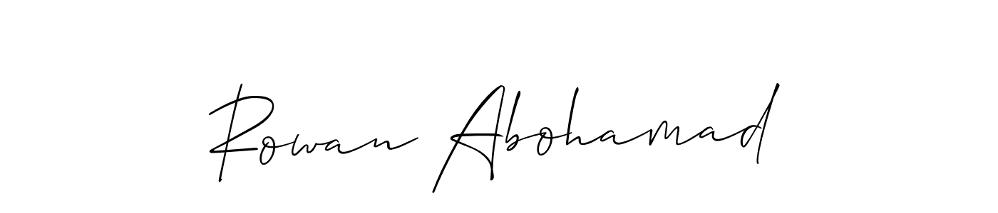 Use a signature maker to create a handwritten signature online. With this signature software, you can design (Allison_Script) your own signature for name Rowan Abohamad. Rowan Abohamad signature style 2 images and pictures png