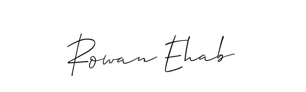 Also You can easily find your signature by using the search form. We will create Rowan Ehab name handwritten signature images for you free of cost using Allison_Script sign style. Rowan Ehab signature style 2 images and pictures png