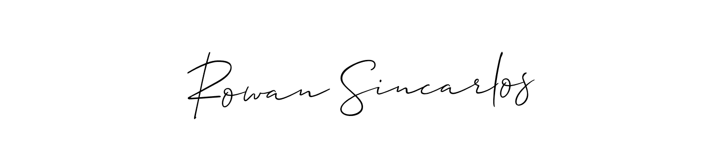 It looks lik you need a new signature style for name Rowan Sincarlos. Design unique handwritten (Allison_Script) signature with our free signature maker in just a few clicks. Rowan Sincarlos signature style 2 images and pictures png