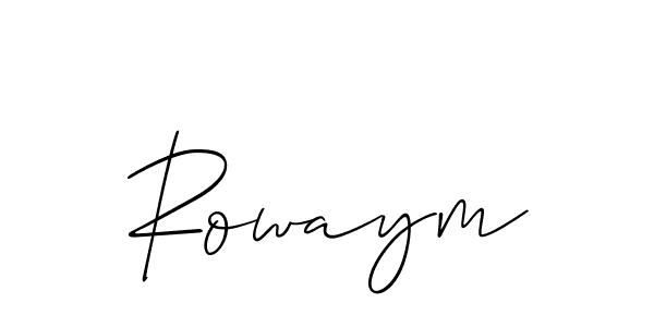 Create a beautiful signature design for name Rowaym. With this signature (Allison_Script) fonts, you can make a handwritten signature for free. Rowaym signature style 2 images and pictures png