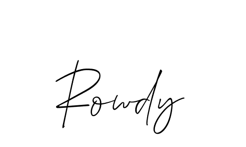 It looks lik you need a new signature style for name Rowdy. Design unique handwritten (Allison_Script) signature with our free signature maker in just a few clicks. Rowdy signature style 2 images and pictures png