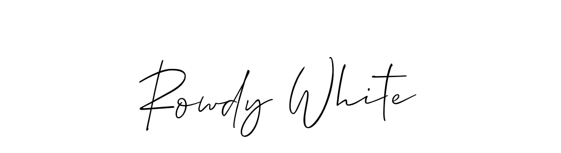 Also You can easily find your signature by using the search form. We will create Rowdy White name handwritten signature images for you free of cost using Allison_Script sign style. Rowdy White signature style 2 images and pictures png