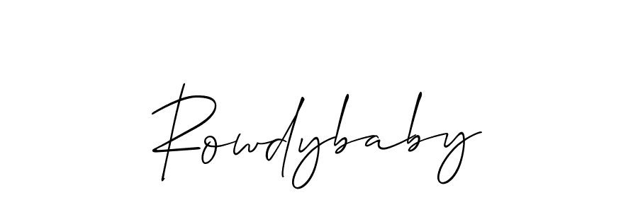 It looks lik you need a new signature style for name Rowdybaby. Design unique handwritten (Allison_Script) signature with our free signature maker in just a few clicks. Rowdybaby signature style 2 images and pictures png