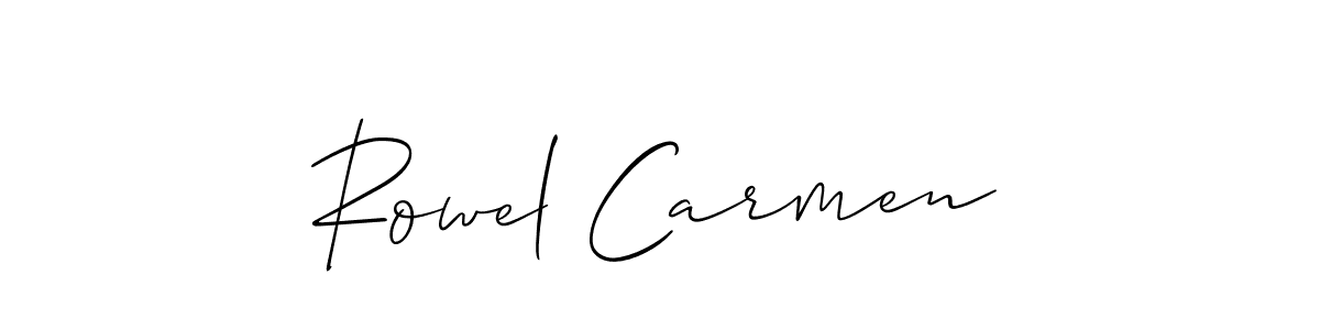 if you are searching for the best signature style for your name Rowel Carmen. so please give up your signature search. here we have designed multiple signature styles  using Allison_Script. Rowel Carmen signature style 2 images and pictures png