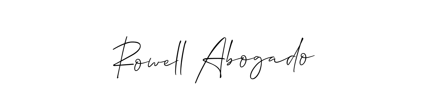 Use a signature maker to create a handwritten signature online. With this signature software, you can design (Allison_Script) your own signature for name Rowell Abogado. Rowell Abogado signature style 2 images and pictures png