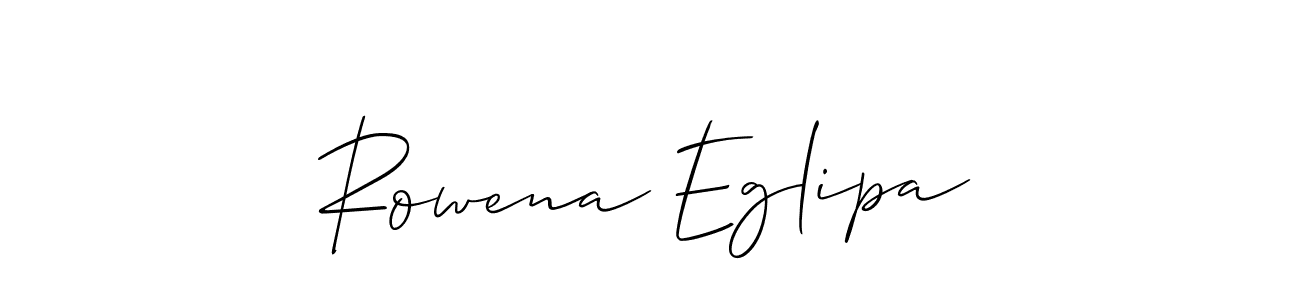 Also You can easily find your signature by using the search form. We will create Rowena Eglipa name handwritten signature images for you free of cost using Allison_Script sign style. Rowena Eglipa signature style 2 images and pictures png
