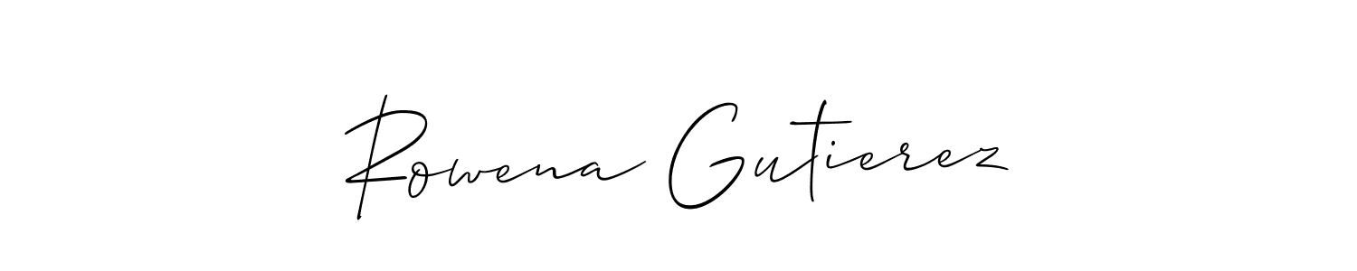 It looks lik you need a new signature style for name Rowena Gutierez. Design unique handwritten (Allison_Script) signature with our free signature maker in just a few clicks. Rowena Gutierez signature style 2 images and pictures png