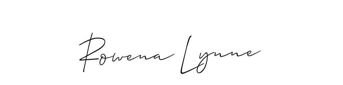 You should practise on your own different ways (Allison_Script) to write your name (Rowena Lynne) in signature. don't let someone else do it for you. Rowena Lynne signature style 2 images and pictures png