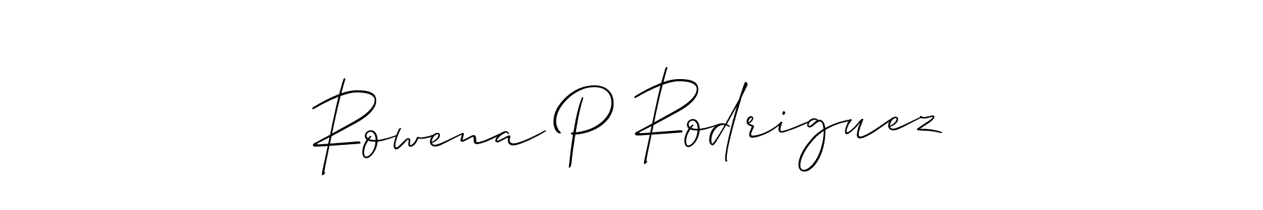 Make a short Rowena P Rodriguez signature style. Manage your documents anywhere anytime using Allison_Script. Create and add eSignatures, submit forms, share and send files easily. Rowena P Rodriguez signature style 2 images and pictures png