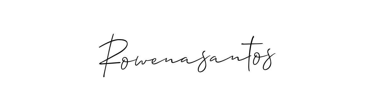 Use a signature maker to create a handwritten signature online. With this signature software, you can design (Allison_Script) your own signature for name Rowenasantos. Rowenasantos signature style 2 images and pictures png