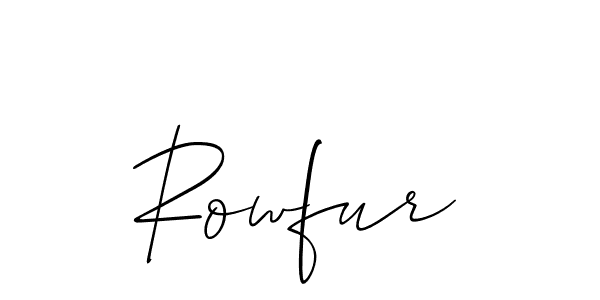 Also we have Rowfur name is the best signature style. Create professional handwritten signature collection using Allison_Script autograph style. Rowfur signature style 2 images and pictures png