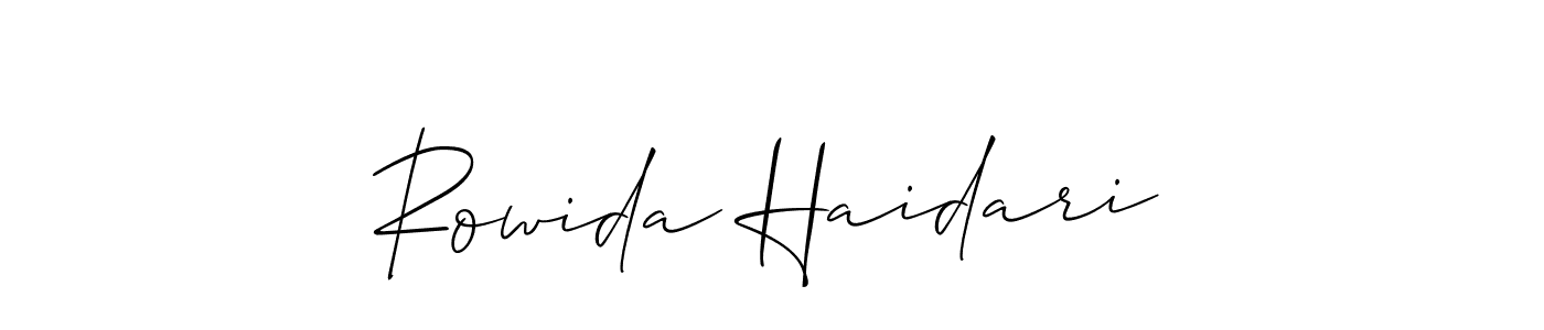 You can use this online signature creator to create a handwritten signature for the name Rowida Haidari. This is the best online autograph maker. Rowida Haidari signature style 2 images and pictures png