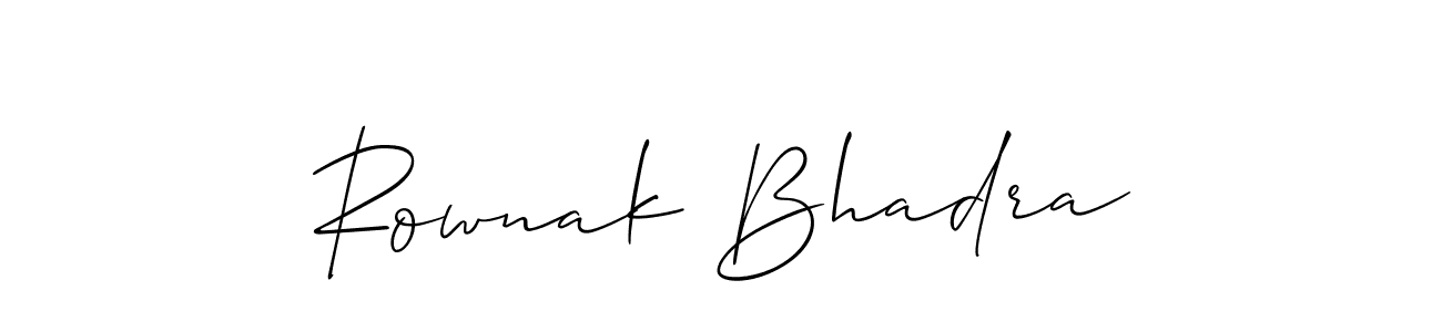 Similarly Allison_Script is the best handwritten signature design. Signature creator online .You can use it as an online autograph creator for name Rownak Bhadra. Rownak Bhadra signature style 2 images and pictures png