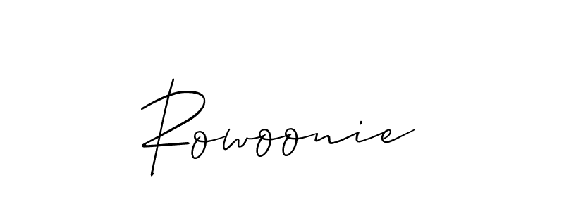 This is the best signature style for the Rowoonie name. Also you like these signature font (Allison_Script). Mix name signature. Rowoonie signature style 2 images and pictures png