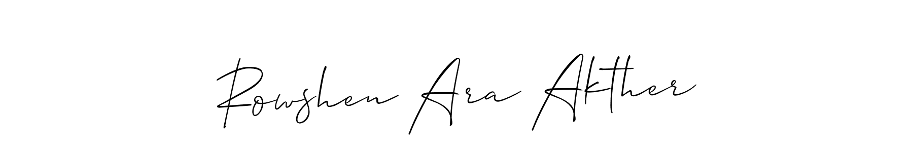 Rowshen Ara Akther stylish signature style. Best Handwritten Sign (Allison_Script) for my name. Handwritten Signature Collection Ideas for my name Rowshen Ara Akther. Rowshen Ara Akther signature style 2 images and pictures png