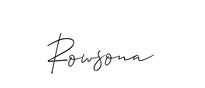 How to make Rowsona name signature. Use Allison_Script style for creating short signs online. This is the latest handwritten sign. Rowsona signature style 2 images and pictures png