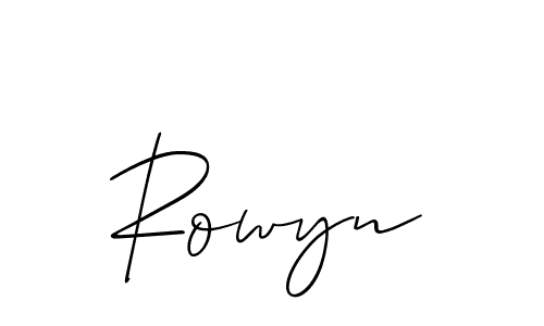 How to make Rowyn signature? Allison_Script is a professional autograph style. Create handwritten signature for Rowyn name. Rowyn signature style 2 images and pictures png