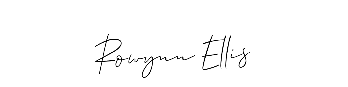 How to make Rowynn Ellis name signature. Use Allison_Script style for creating short signs online. This is the latest handwritten sign. Rowynn Ellis signature style 2 images and pictures png