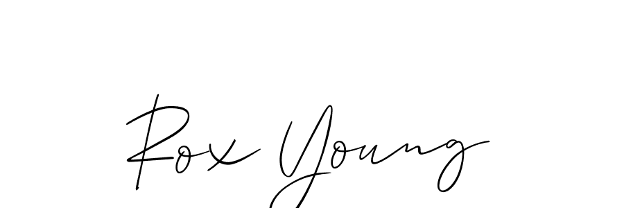 Make a short Rox Young signature style. Manage your documents anywhere anytime using Allison_Script. Create and add eSignatures, submit forms, share and send files easily. Rox Young signature style 2 images and pictures png