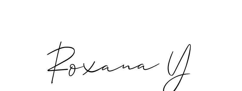Use a signature maker to create a handwritten signature online. With this signature software, you can design (Allison_Script) your own signature for name Roxana Y. Roxana Y signature style 2 images and pictures png