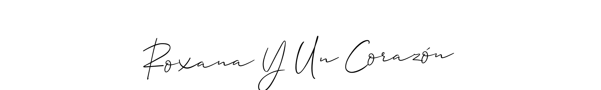 Check out images of Autograph of Roxana Y Un Corazón name. Actor Roxana Y Un Corazón Signature Style. Allison_Script is a professional sign style online. Roxana Y Un Corazón signature style 2 images and pictures png