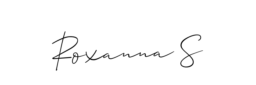 How to make Roxanna S name signature. Use Allison_Script style for creating short signs online. This is the latest handwritten sign. Roxanna S signature style 2 images and pictures png