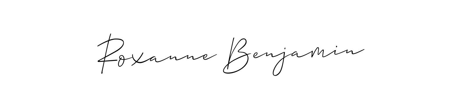 It looks lik you need a new signature style for name Roxanne Benjamin. Design unique handwritten (Allison_Script) signature with our free signature maker in just a few clicks. Roxanne Benjamin signature style 2 images and pictures png