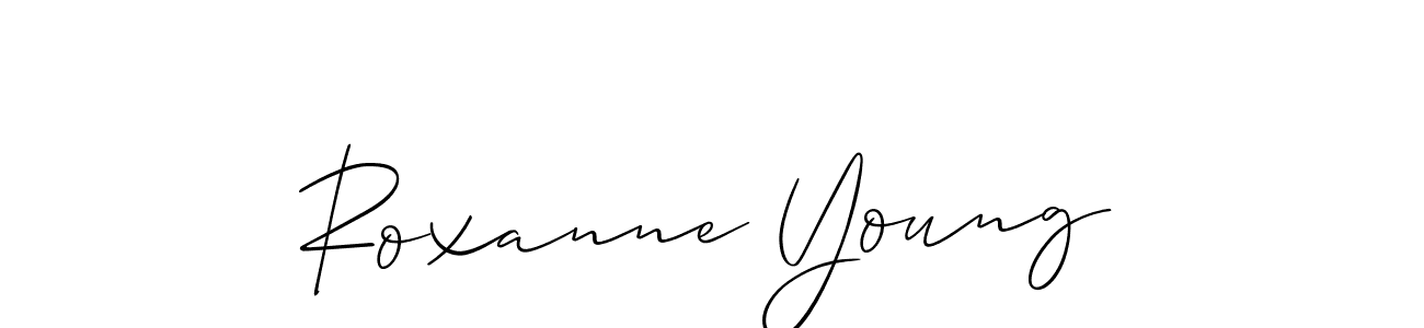 Make a beautiful signature design for name Roxanne Young. With this signature (Allison_Script) style, you can create a handwritten signature for free. Roxanne Young signature style 2 images and pictures png