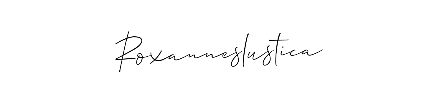 if you are searching for the best signature style for your name Roxanneslustica. so please give up your signature search. here we have designed multiple signature styles  using Allison_Script. Roxanneslustica signature style 2 images and pictures png