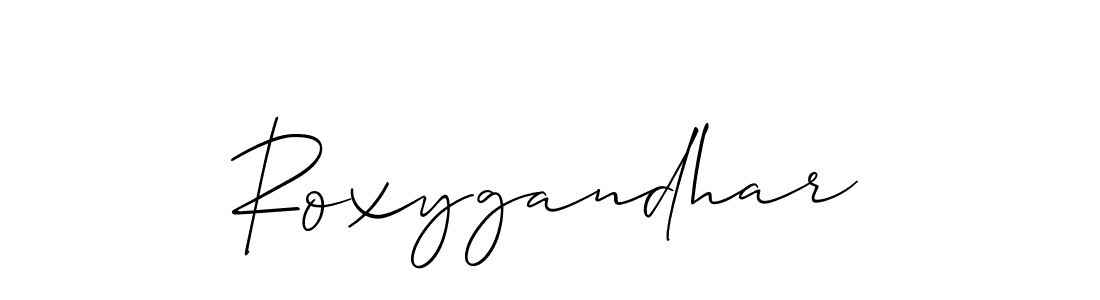 Use a signature maker to create a handwritten signature online. With this signature software, you can design (Allison_Script) your own signature for name Roxygandhar. Roxygandhar signature style 2 images and pictures png