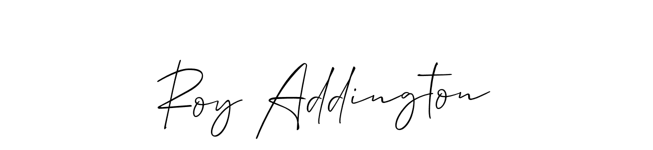 Use a signature maker to create a handwritten signature online. With this signature software, you can design (Allison_Script) your own signature for name Roy Addington. Roy Addington signature style 2 images and pictures png