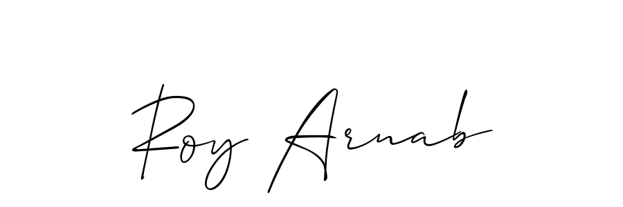 Allison_Script is a professional signature style that is perfect for those who want to add a touch of class to their signature. It is also a great choice for those who want to make their signature more unique. Get Roy Arnab name to fancy signature for free. Roy Arnab signature style 2 images and pictures png