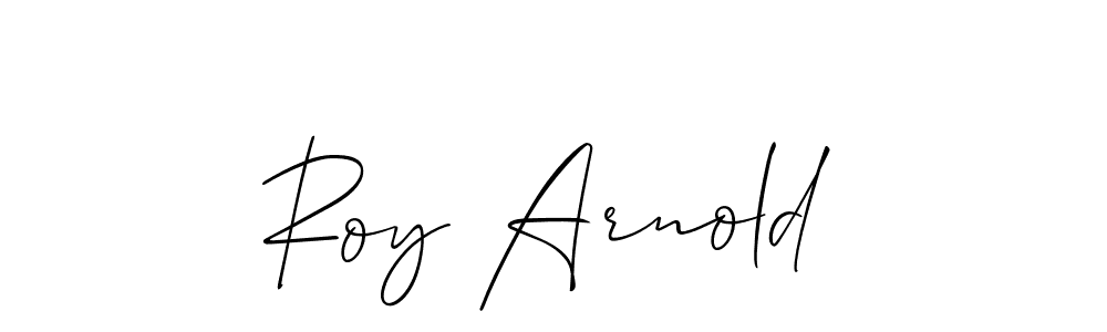 How to make Roy Arnold name signature. Use Allison_Script style for creating short signs online. This is the latest handwritten sign. Roy Arnold signature style 2 images and pictures png